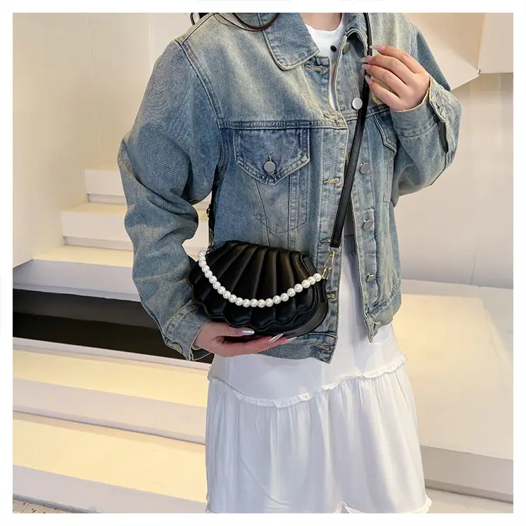 Women's Cream Pearl Pearl Shoulder Bag 2025 Spring New — feature 16