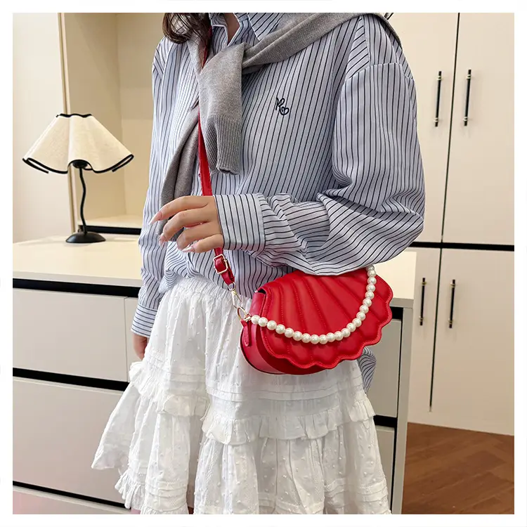 Women's Cream Pearl Pearl Shoulder Bag 2025 Spring New — feature 23