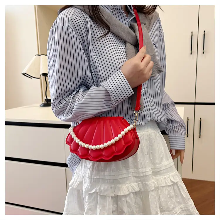 Women's Cream Pearl Pearl Shoulder Bag 2025 Spring New — feature 24