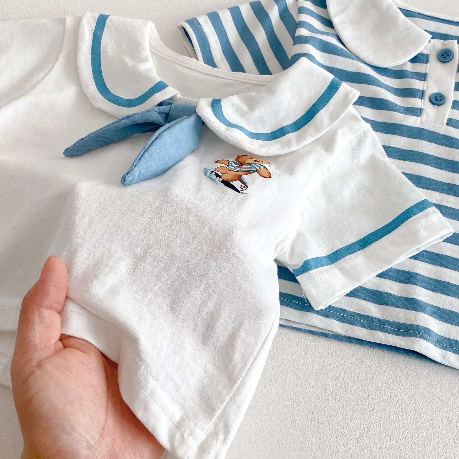 Girls Striped 2-Piece Summer Outfit Set