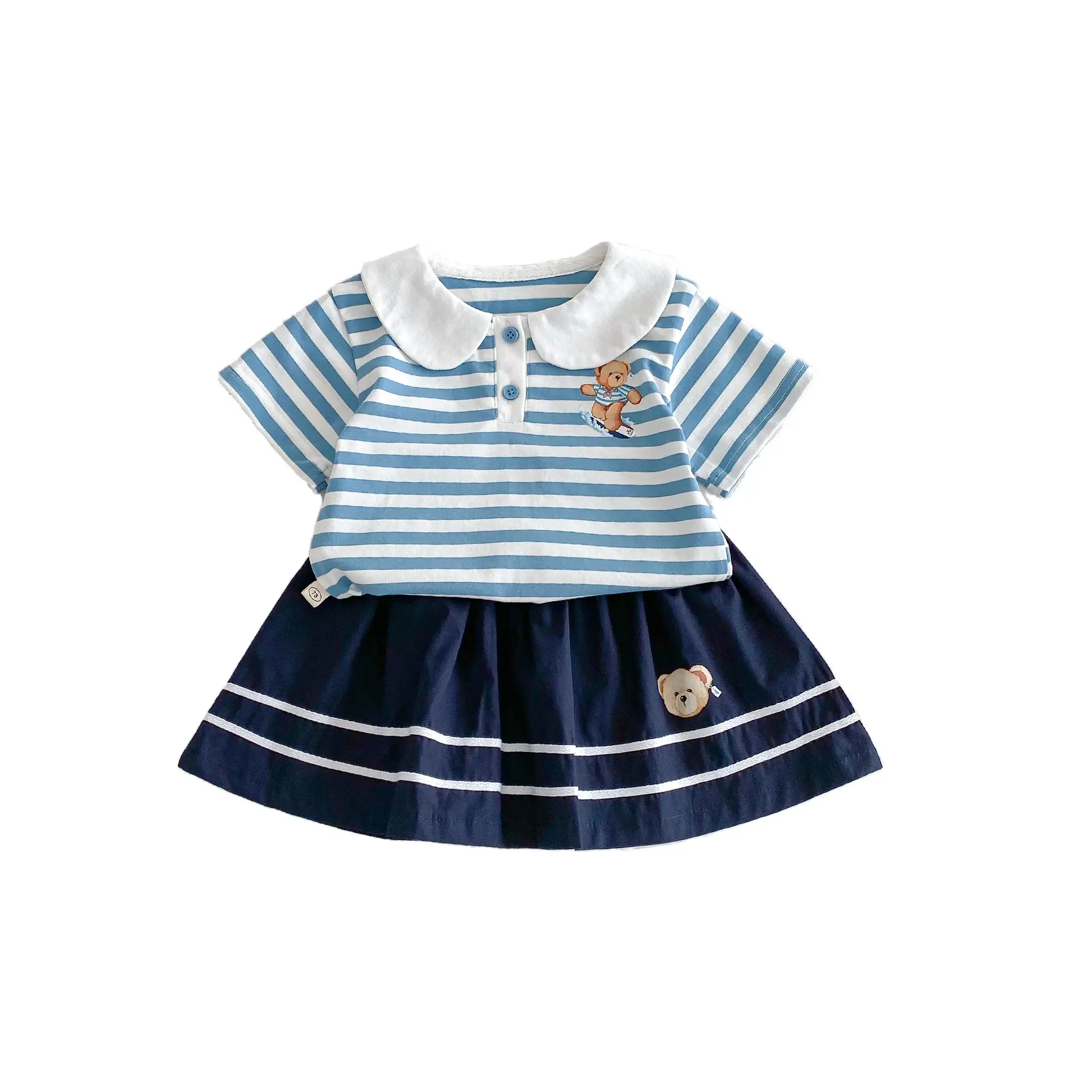 Girls Striped 2-Piece Summer Outfit Set