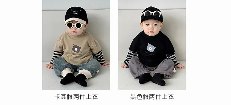 Korean Style Boys Grey Cotton Shorts Set Spring New — feature 9