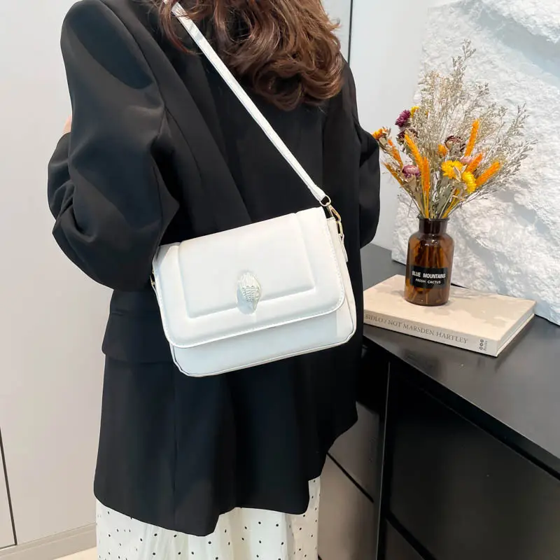 White PU Crossbody Bag for Women Minimalistic 2025 - Image 6