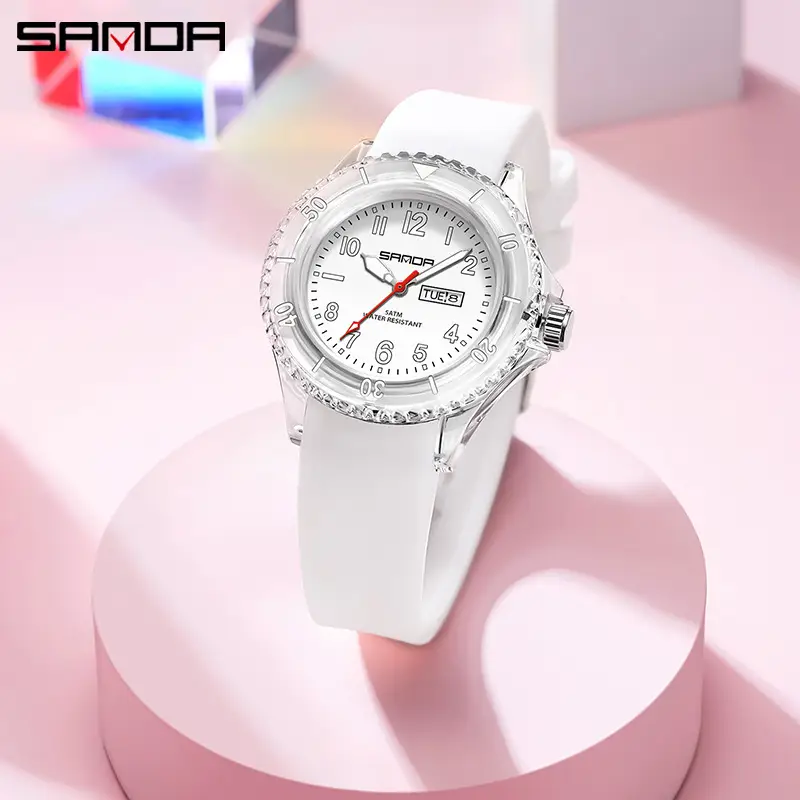 Sanda Dual Calendar Silicone Watch for Men Women Waterproof Analog Quartz - Image 8