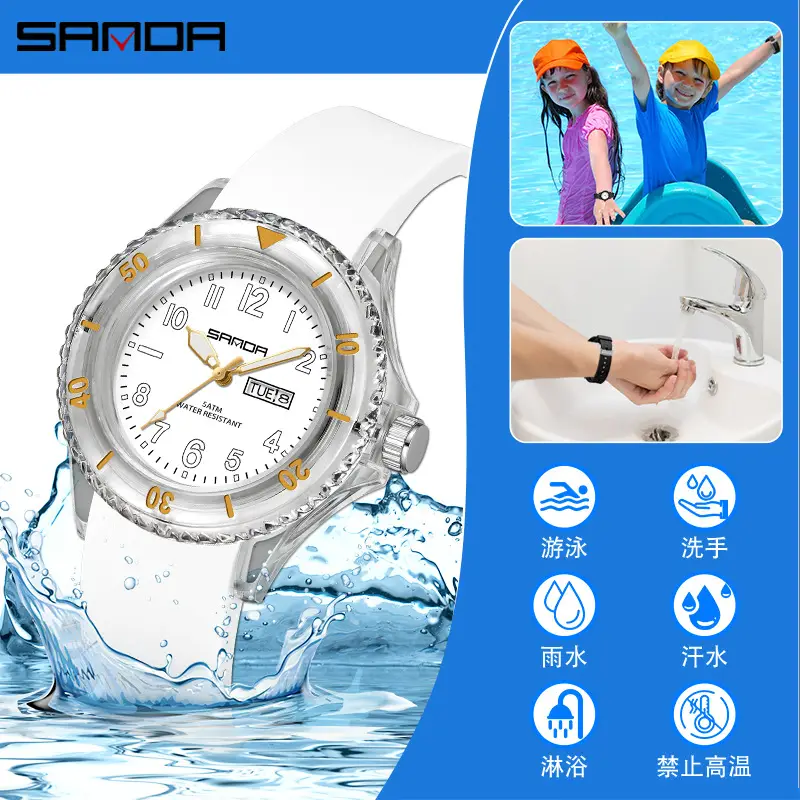 Sanda Dual Calendar Silicone Watch for Men Women Waterproof Analog Quartz - Image 9