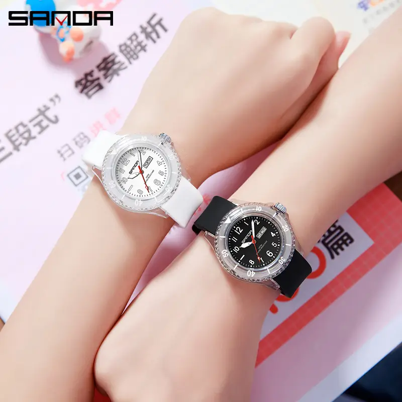Sanda Dual Calendar Silicone Watch for Men Women Waterproof Analog Quartz - Image 10