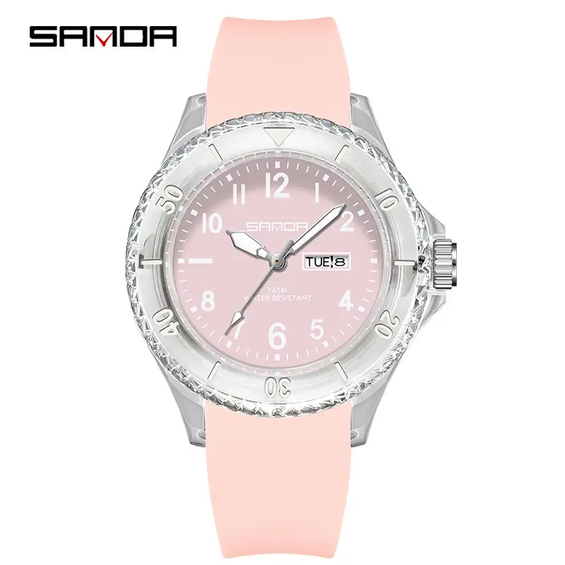 Sanda Dual Calendar Silicone Watch for Men Women Waterproof Analog Quartz - Image 12