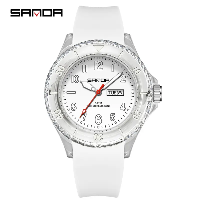 Sanda Dual Calendar Silicone Watch for Men Women Waterproof Analog Quartz - Image 5