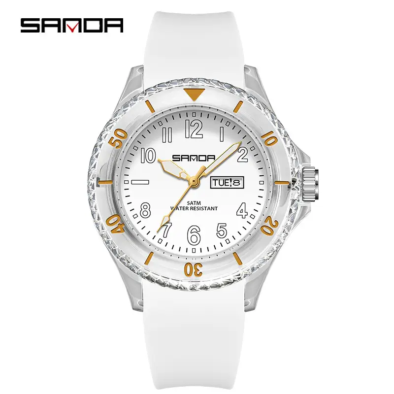 Sanda Dual Calendar Silicone Watch for Men Women Waterproof Analog Quartz - Image 7