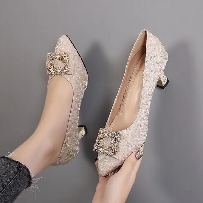 2026 Pointed Toe High Heels Women's Chunky Heel - Image 4
