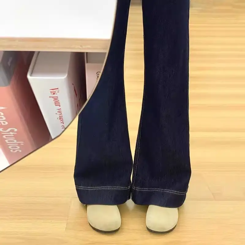 Tannin Blue Wide Leg Horseshoe Pants for Women