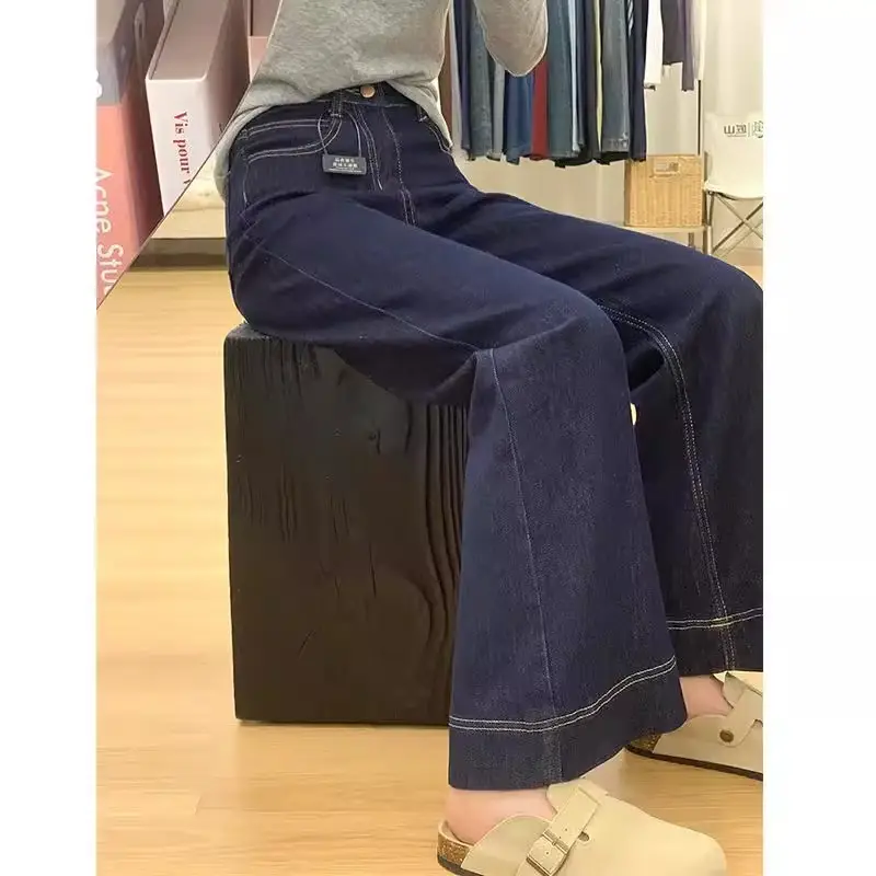 Tannin Blue Wide Leg Horseshoe Pants for Women