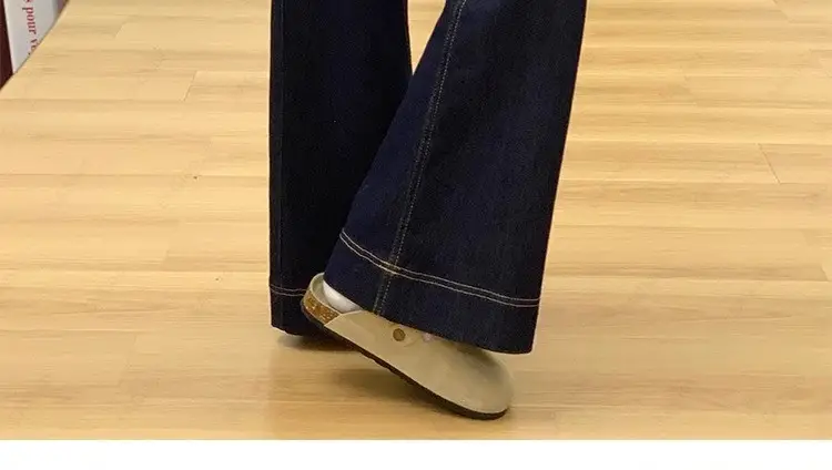 Tannin Blue Wide Leg Horseshoe Pants for Women — feature 10