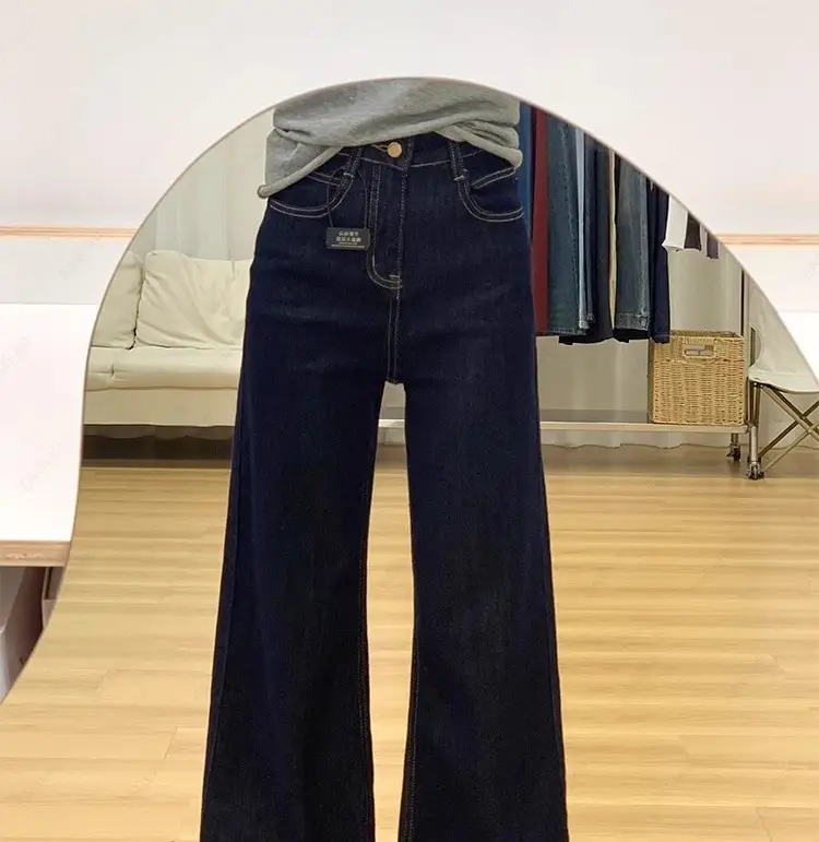 Tannin Blue Wide Leg Horseshoe Pants for Women — feature 2