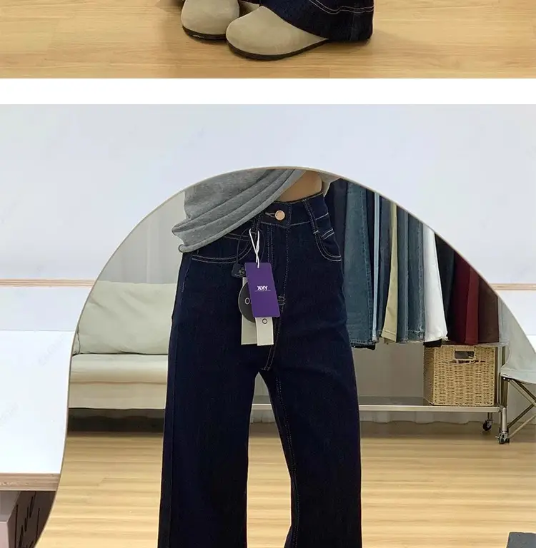 Tannin Blue Wide Leg Horseshoe Pants for Women — feature 5