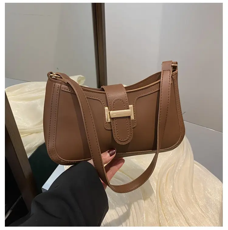 White Korean Style Shoulder Bag with Belt Buckle — feature 23