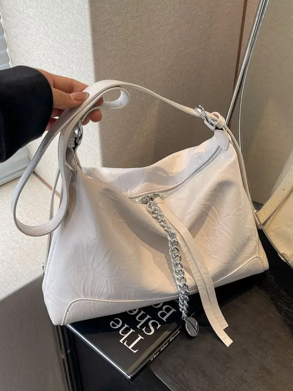 Women's Black Leather Shoulder Crossbody Bag Spring Summer 2025 - Image 8
