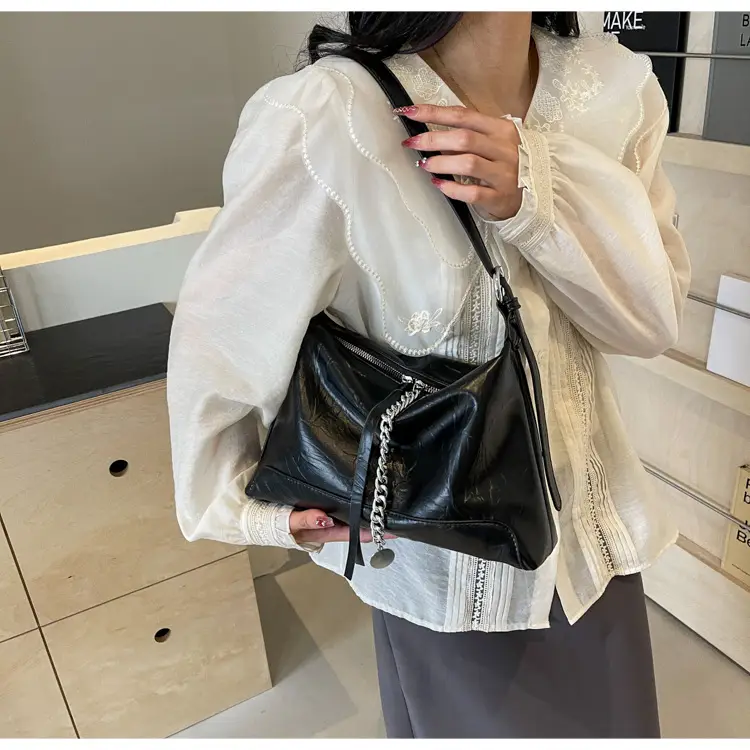 Women's Black Leather Shoulder Crossbody Bag Spring Summer 2025 — feature 23