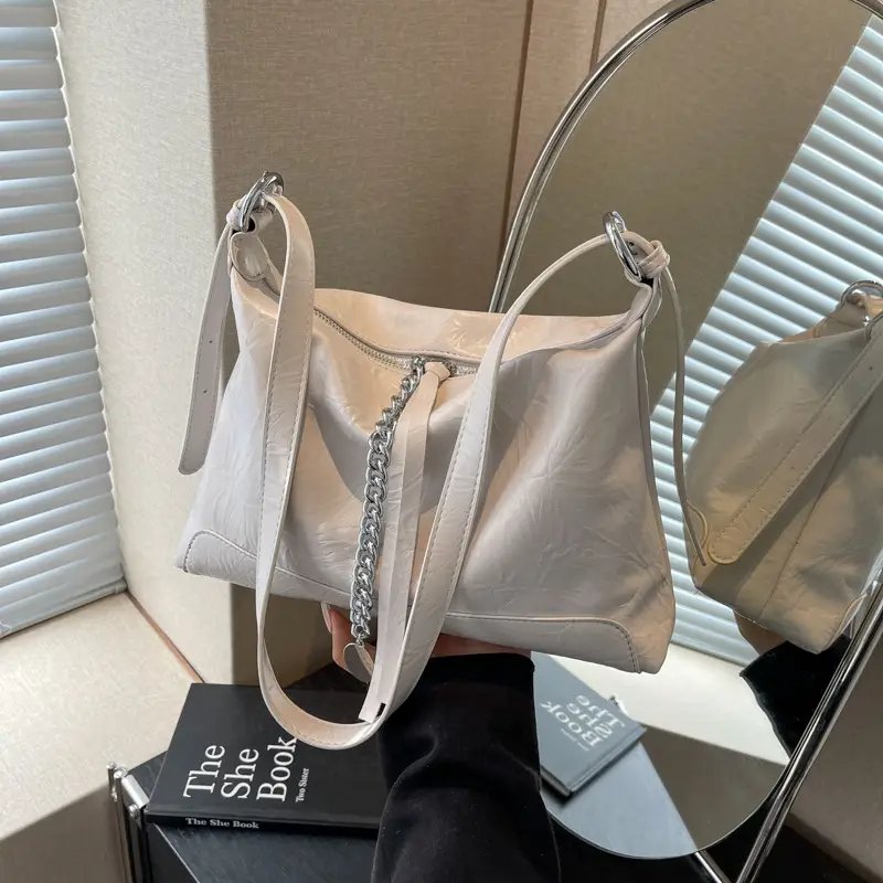 Women's Black Leather Shoulder Crossbody Bag Spring Summer 2025 - Image 2