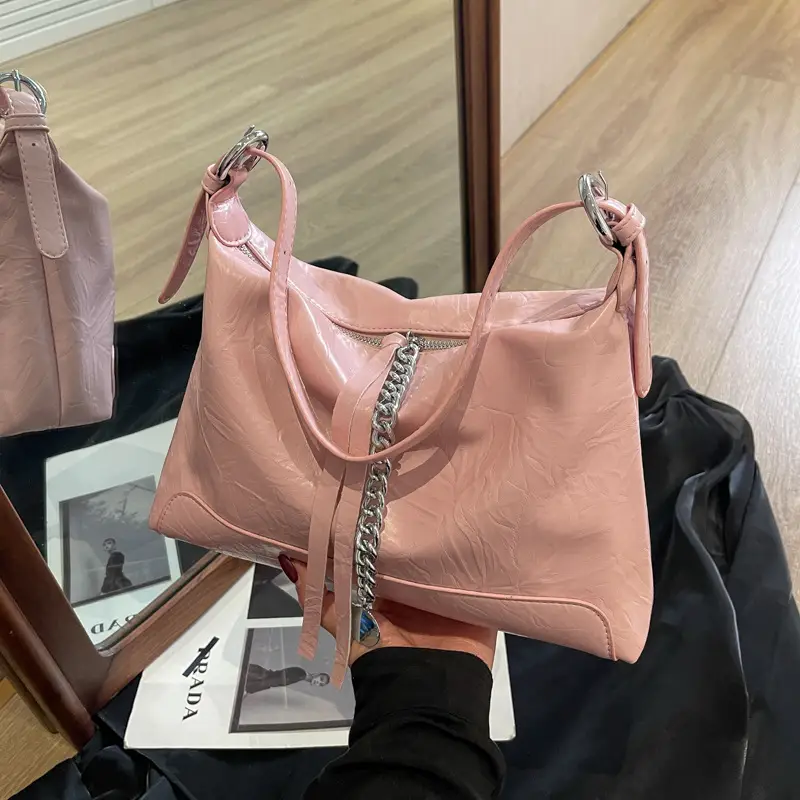 Women's Black Leather Shoulder Crossbody Bag Spring Summer 2025 - Image 4