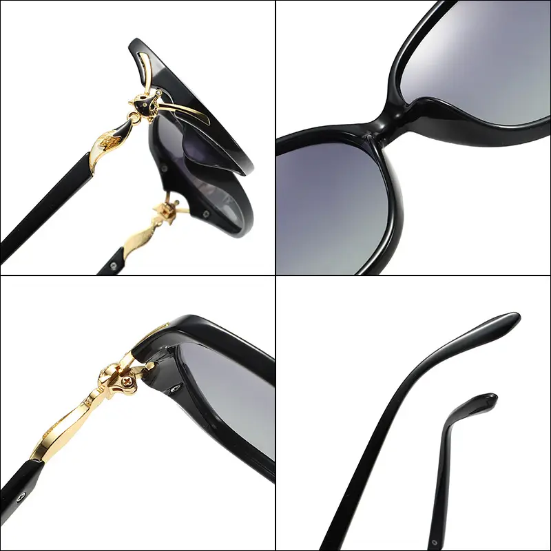 Women's Polarized Mirror Leg Sunglasses Gold Frame - Image 8