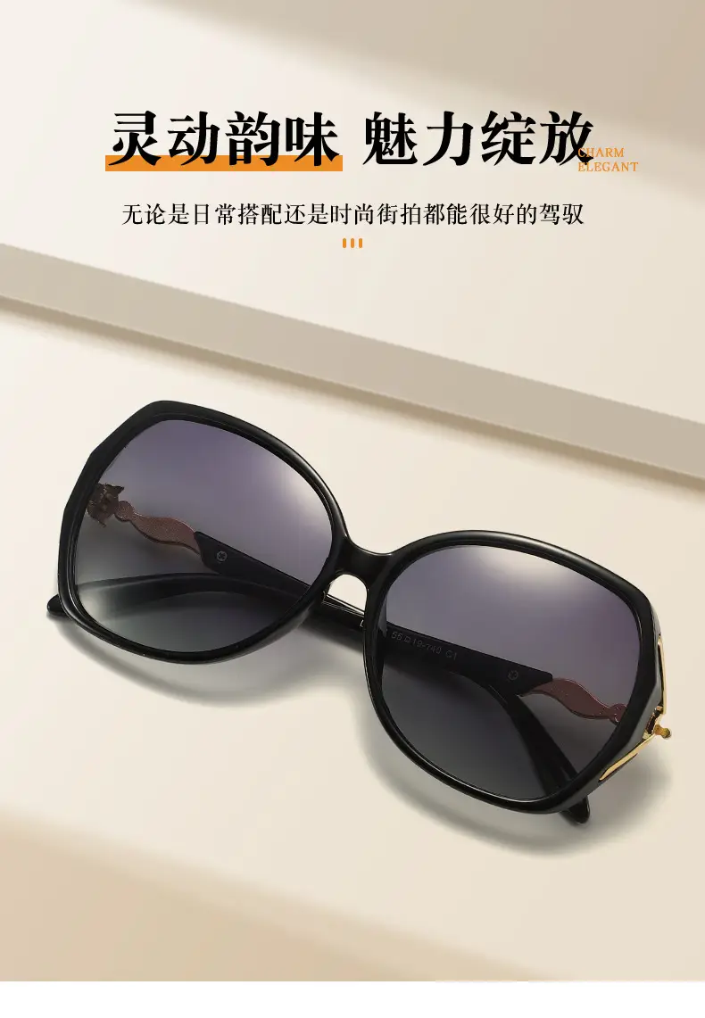 Women's Polarized Mirror Leg Sunglasses Gold Frame — feature 5