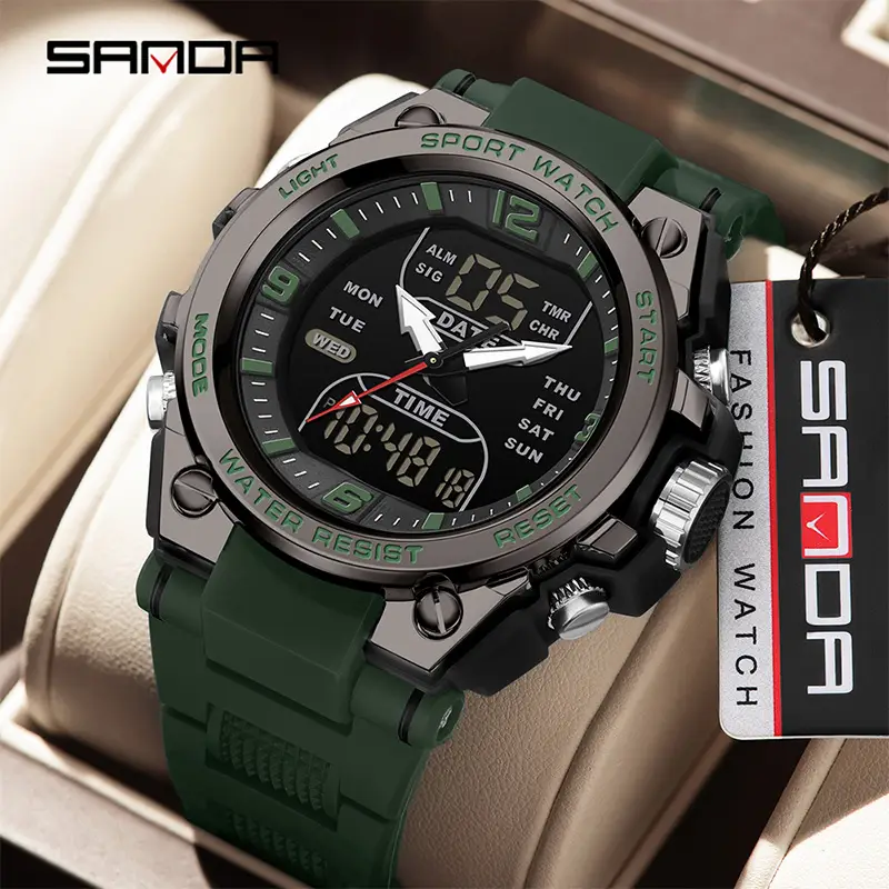 Sanda Green Digital Watch with Alarm & Calendar - Image 11