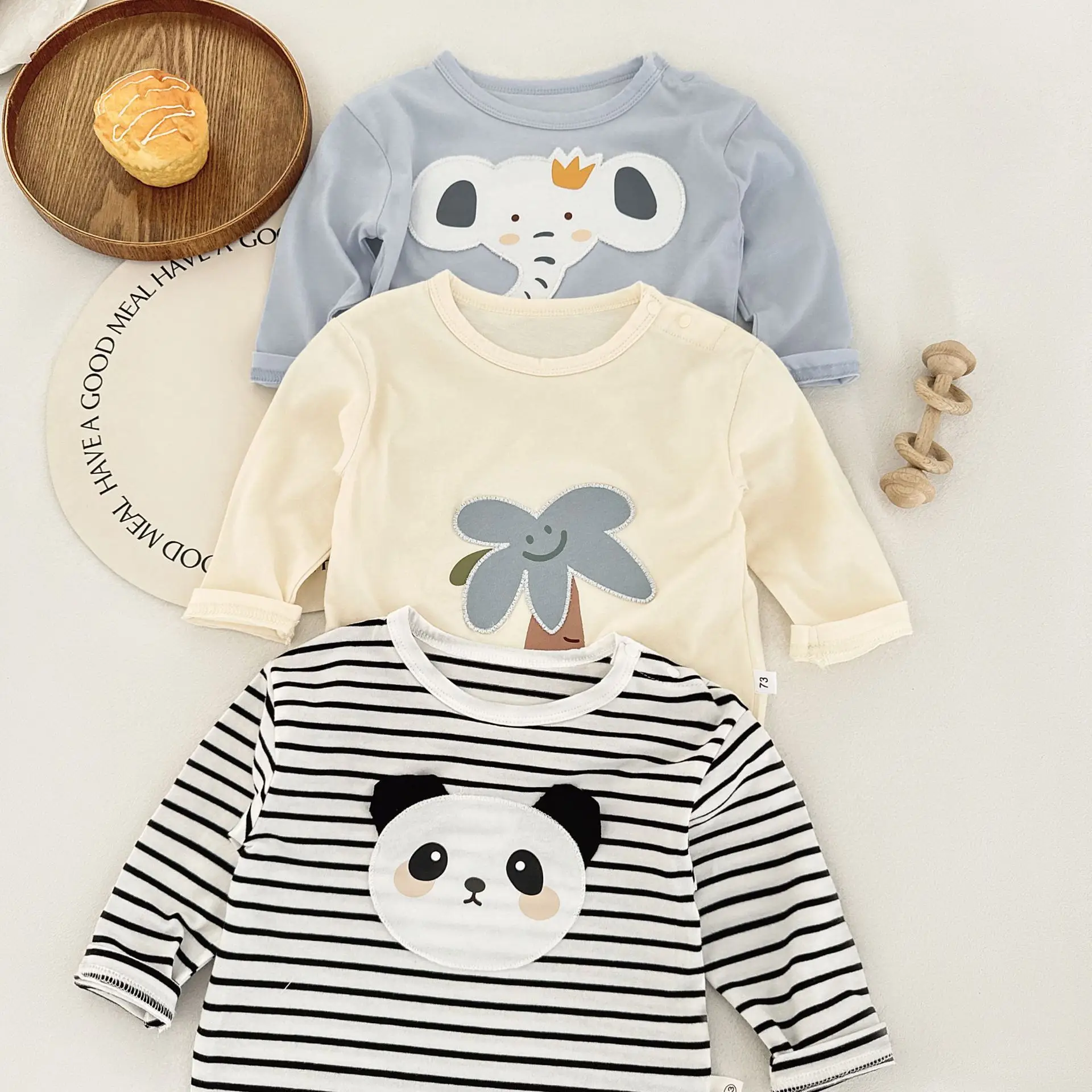 Baby Long Sleeve T-shirt Light Blue Elephant Print - Image 9