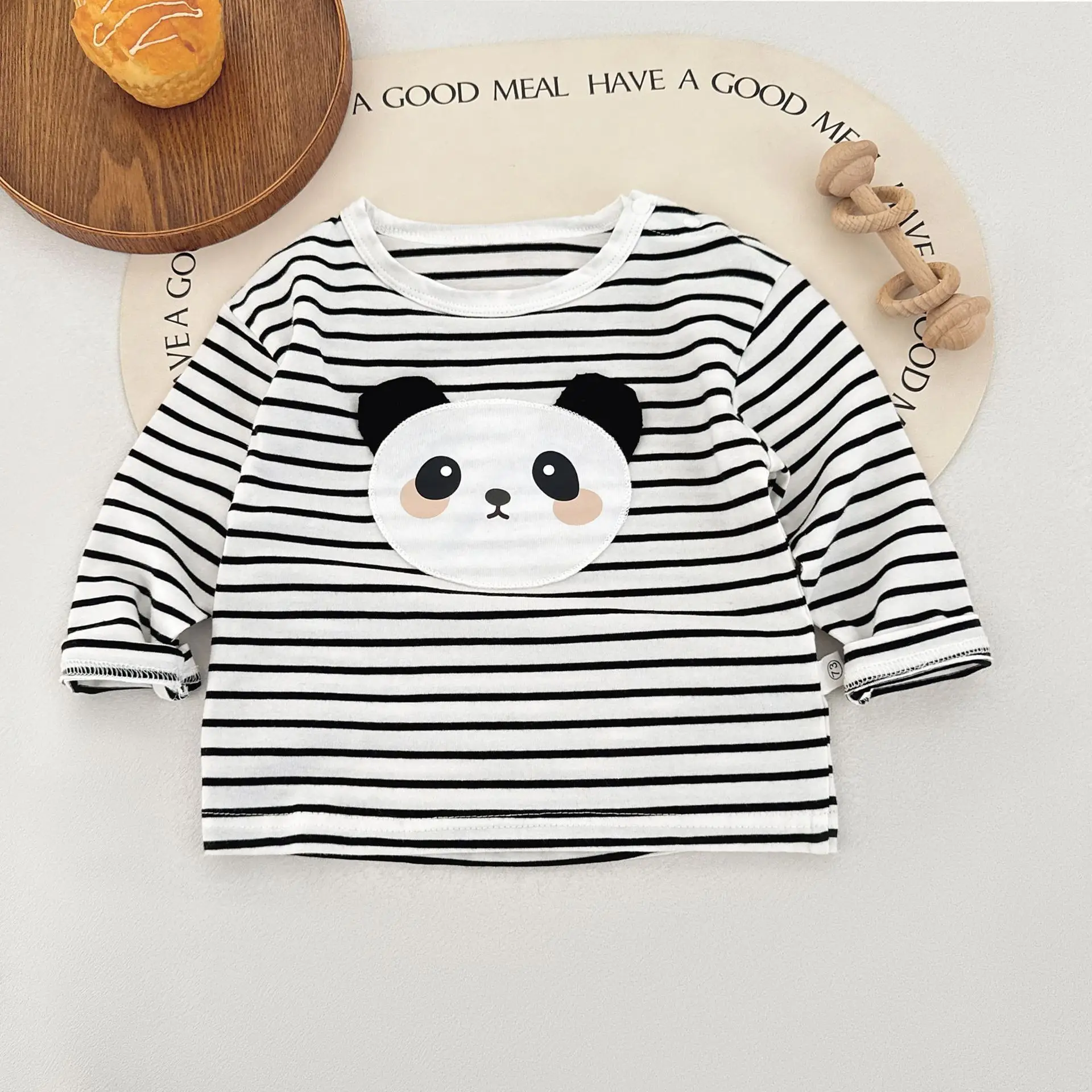 Baby Long Sleeve T-shirt Light Blue Elephant Print - Image 4