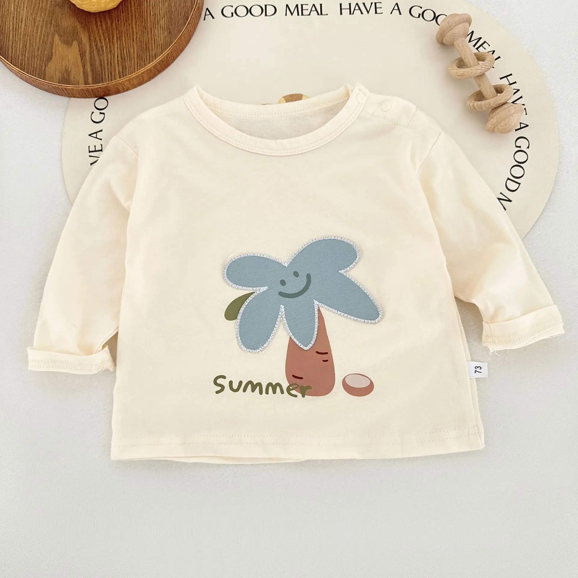 Baby Long Sleeve T-shirt Light Blue Elephant Print - Image 5