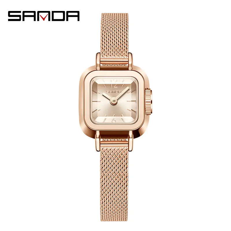 Sanda Light Luxury Women's Quartz Watch Small Square Silver Band - Image 11