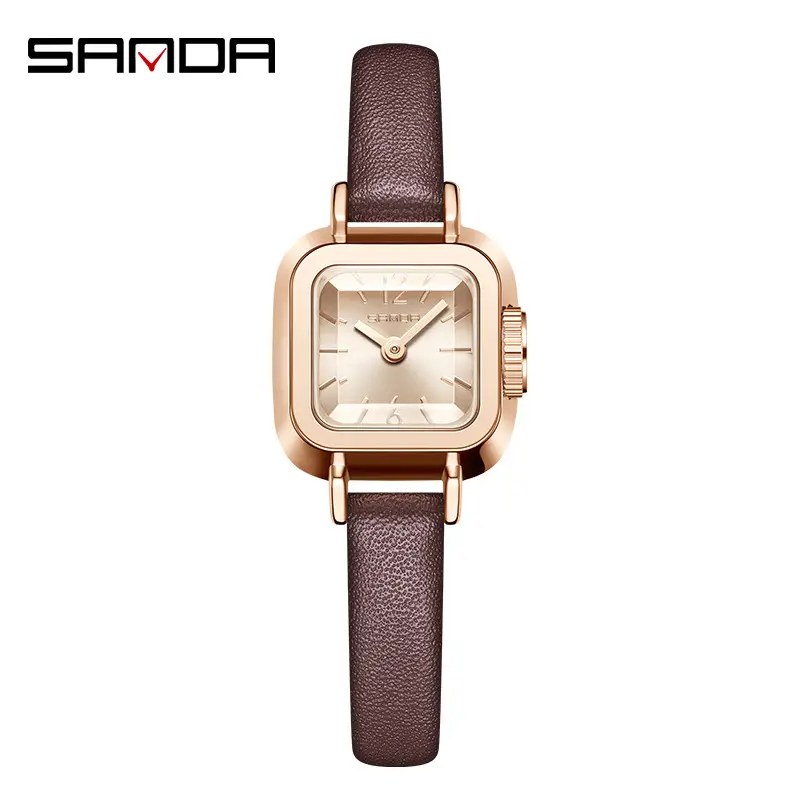Sanda Light Luxury Women's Quartz Watch Small Square Silver Band - Image 2