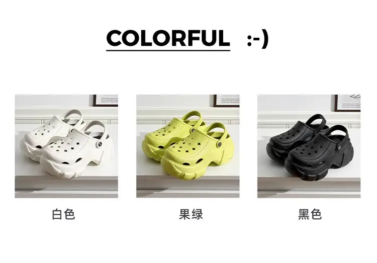 Fashion Sweet Cartoon Slippers Women's Autumn and Winter Outer Wear EVA Height Increased Thick Bottom fleece-lined Warm Non-slip Hole Female No — feature 15