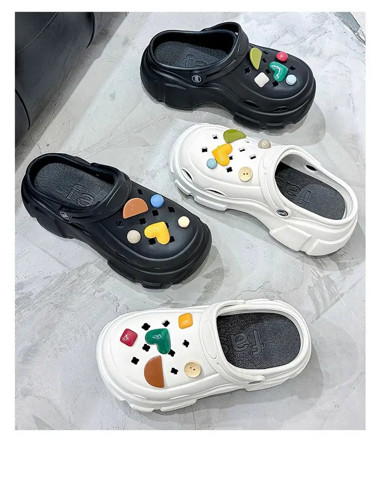 Fashion Sweet Cartoon Slippers Women's Autumn and Winter Outer Wear EVA Height Increased Thick Bottom fleece-lined Warm Non-slip Hole Female No — feature 20