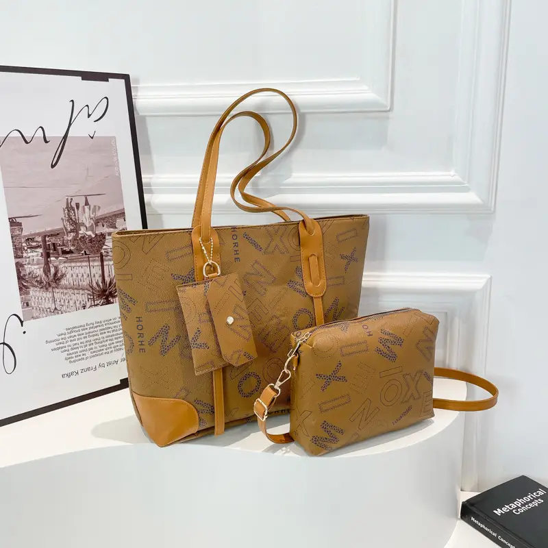 Vintage Monogram Shoulder Bag & Wallet Set for Women - Image 2