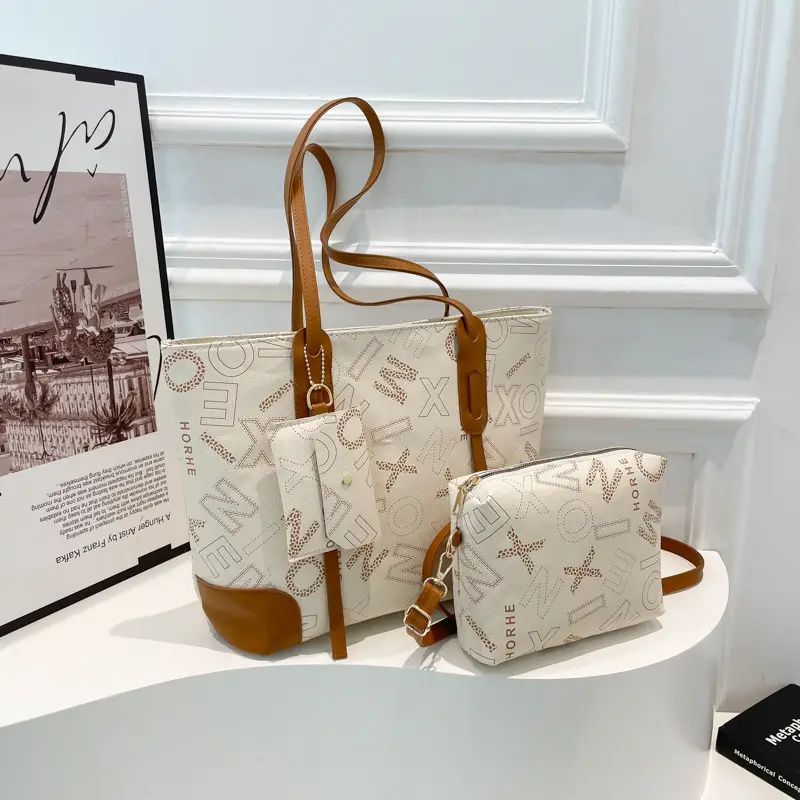 Vintage Monogram Shoulder Bag & Wallet Set for Women - Image 3