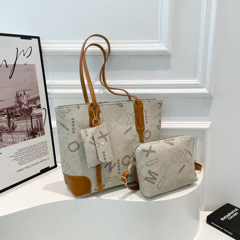 Vintage Monogram Shoulder Bag & Wallet Set for Women - Image 4