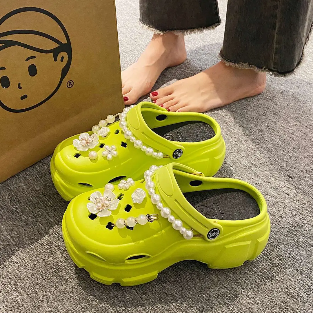 Thick Sole Cave Shoes Women's Stomp Feeling Medical Soft Sole Baotou Anti-slip Fashionable Platform Slippers Women's Outer Wear Sandals - Image 6