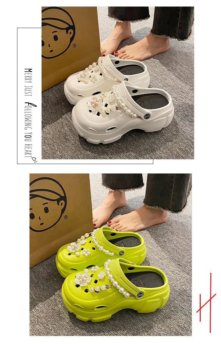 Thick Sole Cave Shoes Women's Stomp Feeling Medical Soft Sole Baotou Anti-slip Fashionable Platform Slippers Women's Outer Wear Sandals — feature 17