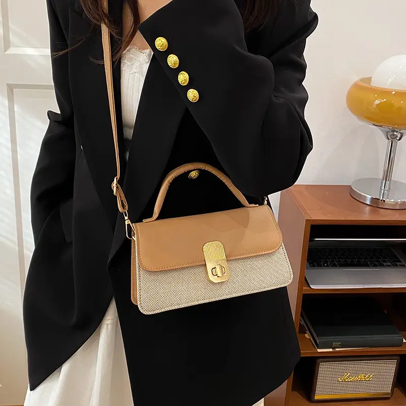 Women's Pink Crossbody Bag with Gold Clasp 2025 New Arrival - Image 7