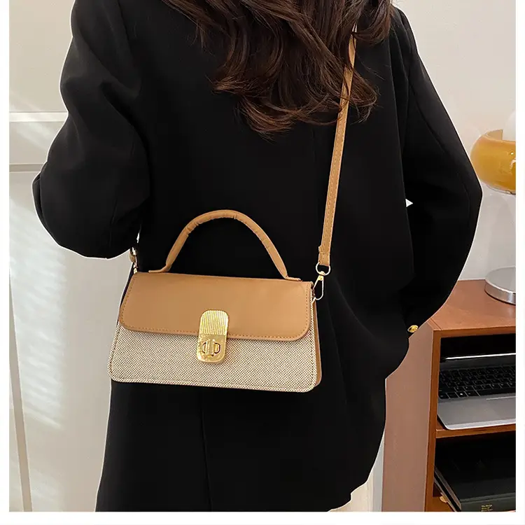 Women's Pink Crossbody Bag with Gold Clasp 2025 New Arrival — feature 10