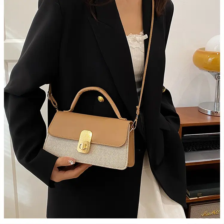 Women's Pink Crossbody Bag with Gold Clasp 2025 New Arrival — feature 11