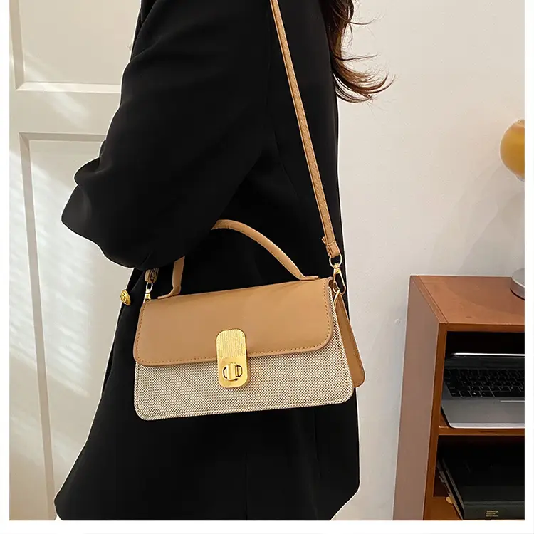 Women's Pink Crossbody Bag with Gold Clasp 2025 New Arrival — feature 12