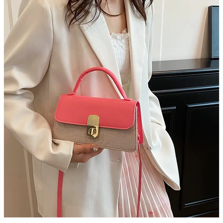 Women's Pink Crossbody Bag with Gold Clasp 2025 New Arrival — feature 18