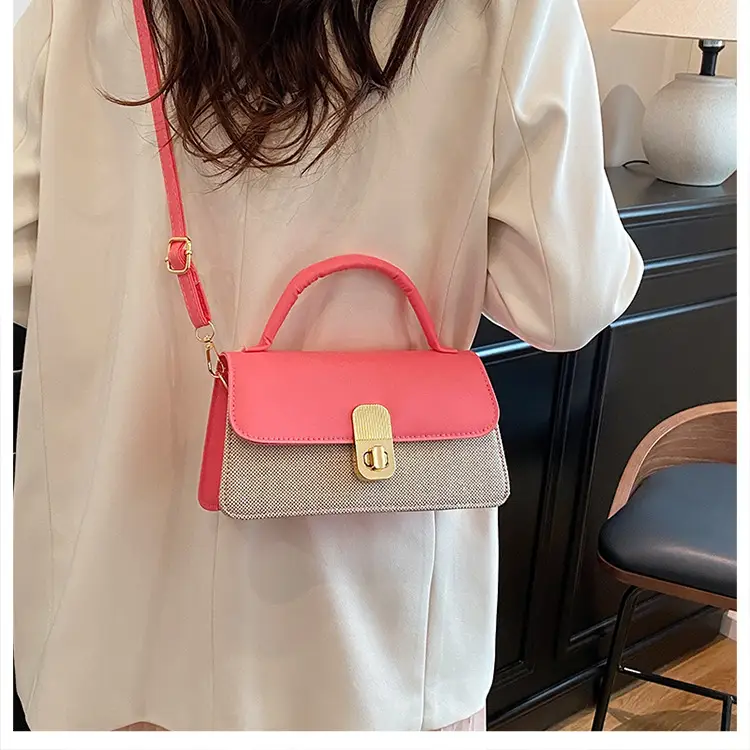 Women's Pink Crossbody Bag with Gold Clasp 2025 New Arrival — feature 20