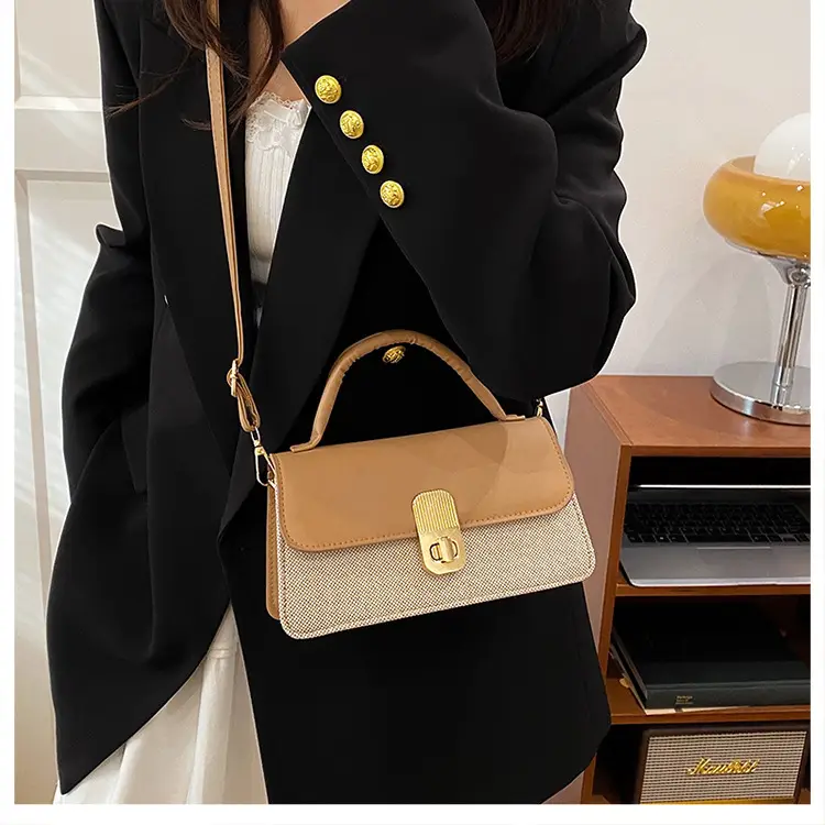 Women's Pink Crossbody Bag with Gold Clasp 2025 New Arrival — feature 9