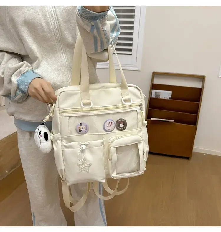 Cute Pink Crossbody Bag for Girls Large Capacity Tote Bag — feature 10