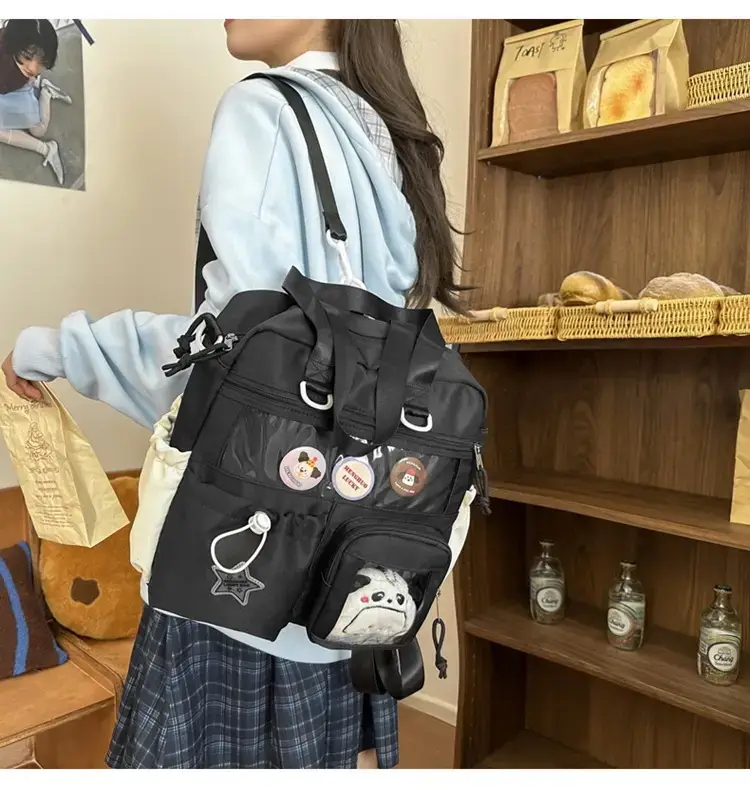 Cute Pink Crossbody Bag for Girls Large Capacity Tote Bag — feature 16