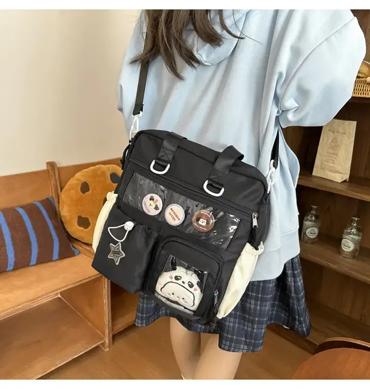 Cute Pink Crossbody Bag for Girls Large Capacity Tote Bag — feature 17