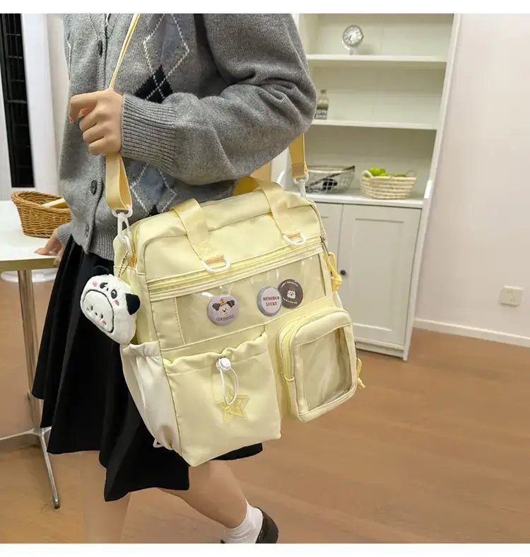 Cute Pink Crossbody Bag for Girls Large Capacity Tote Bag — feature 21